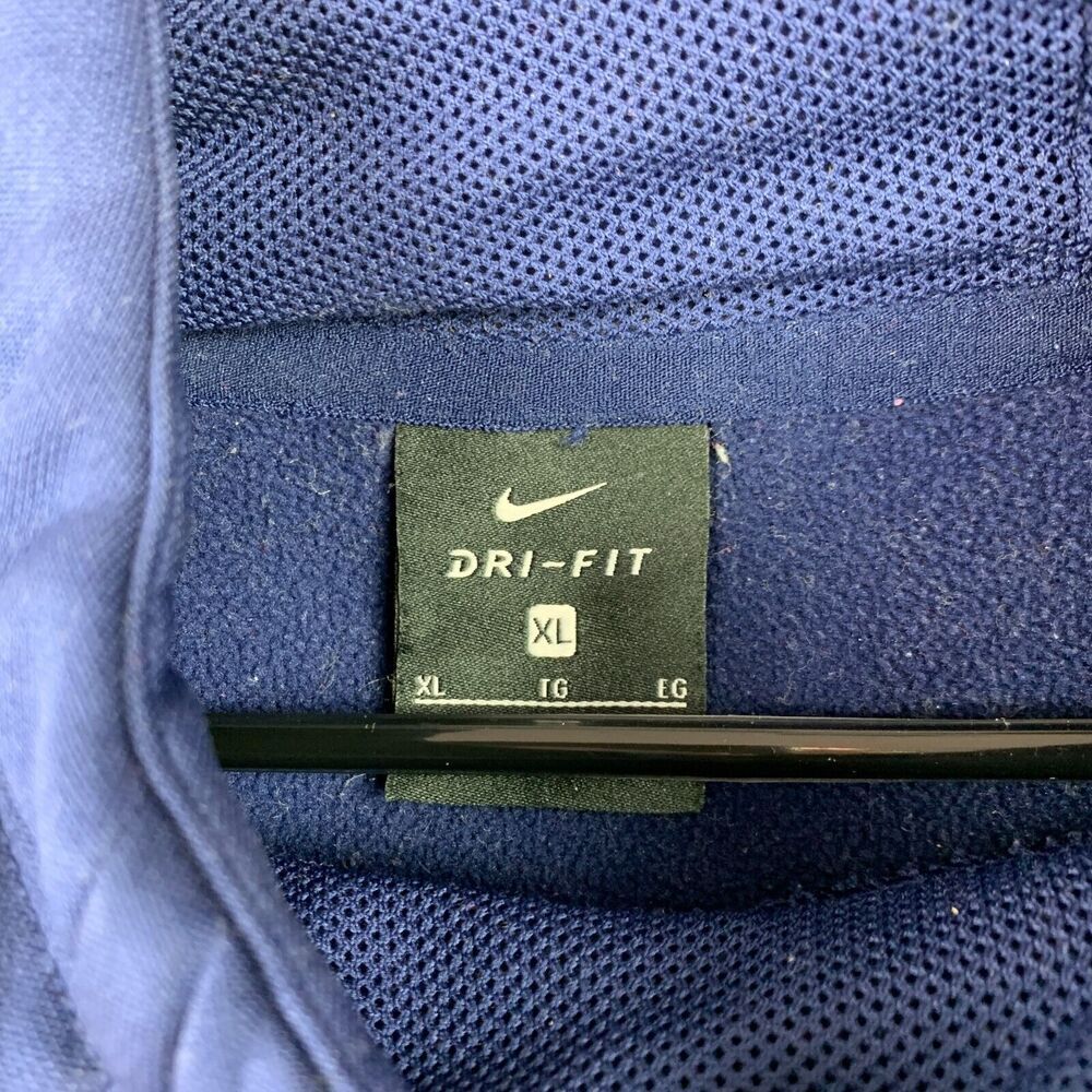 Nike Blank Solid Navy Blue Drawstring Hoodie Swea… - image 5